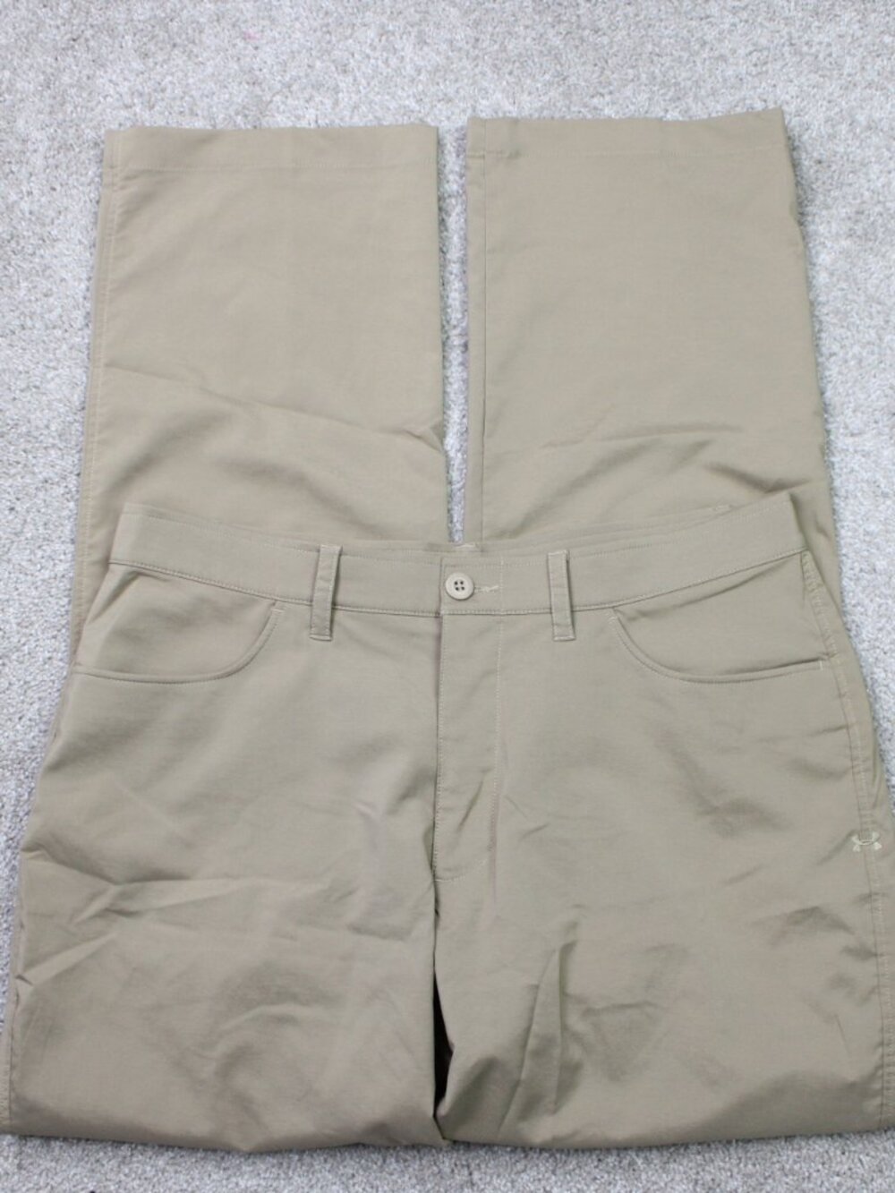 Under Armour Pants Mens 36x32 Beige UA Golf Tech Loose Fit Stretch Flat Front
